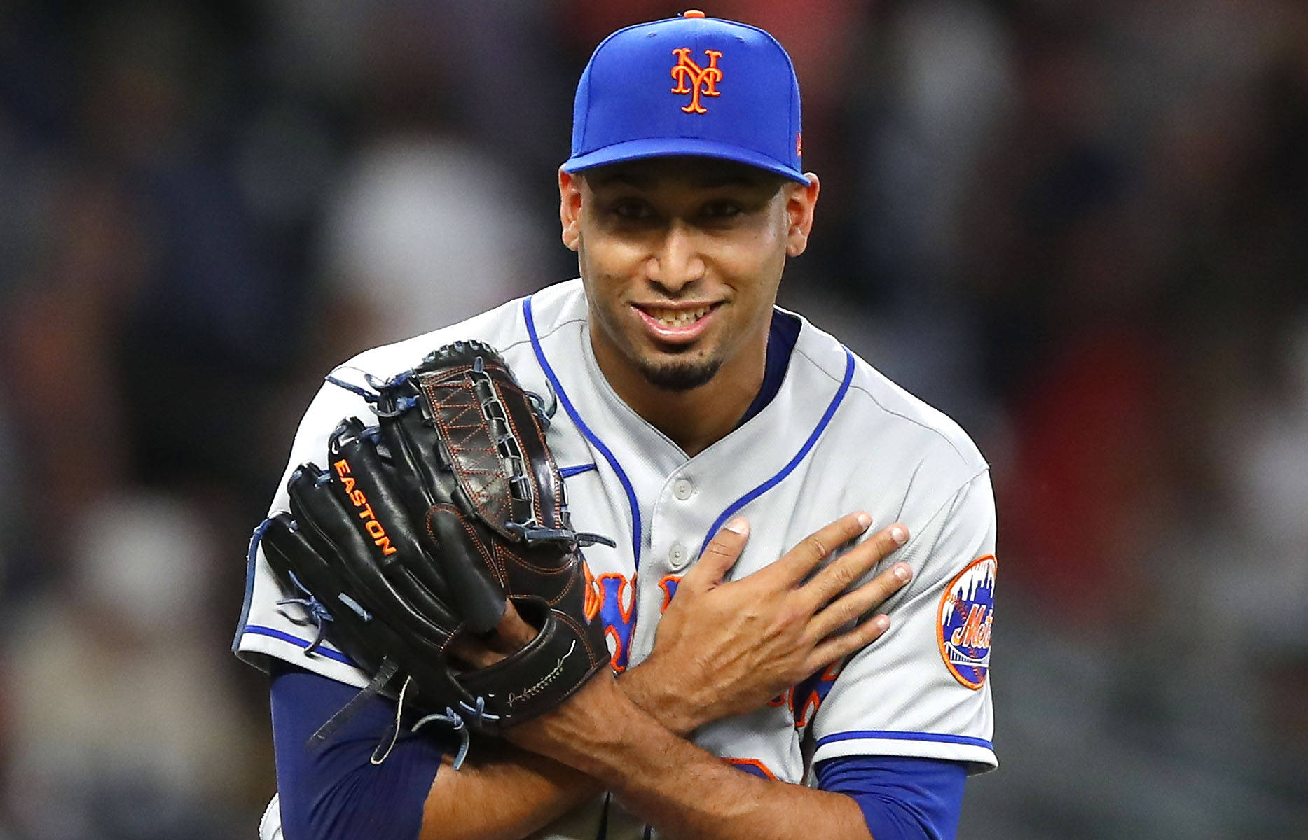 Edwin Diaz With Hands To Chest Wallpaper