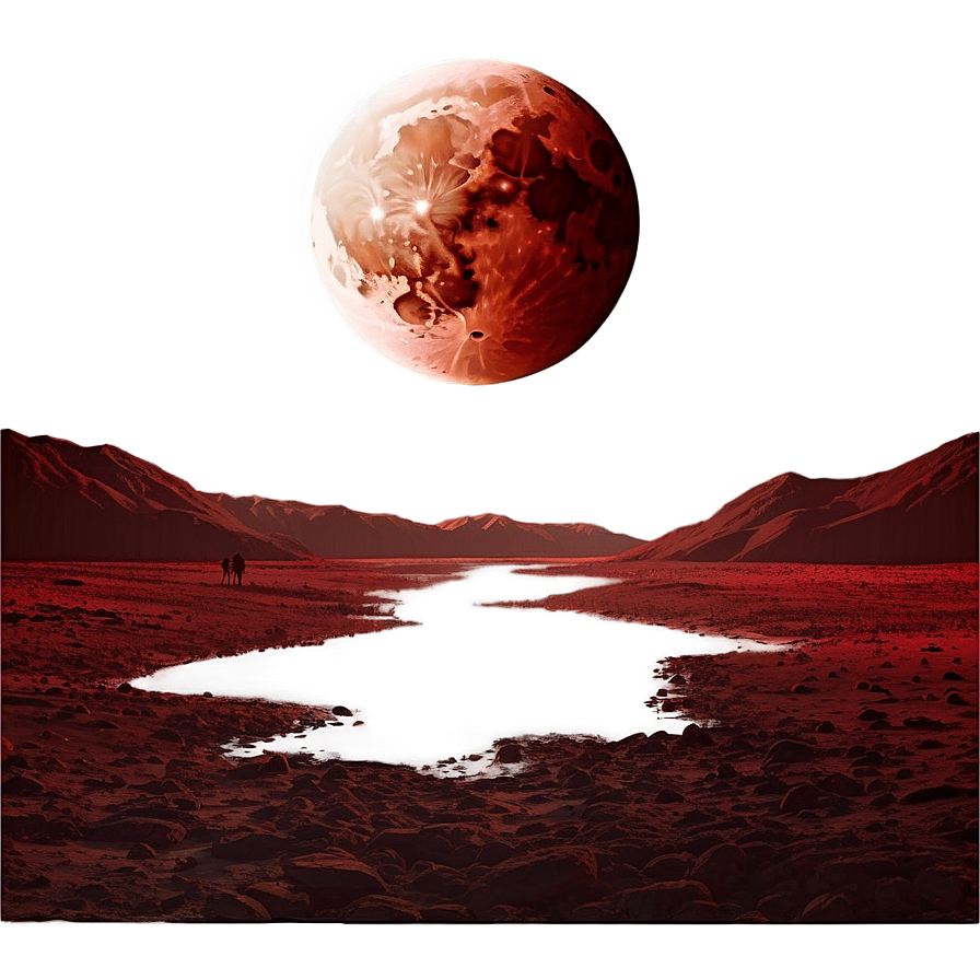 Eerie Blood Moon Landscape Png 06112024 PNG