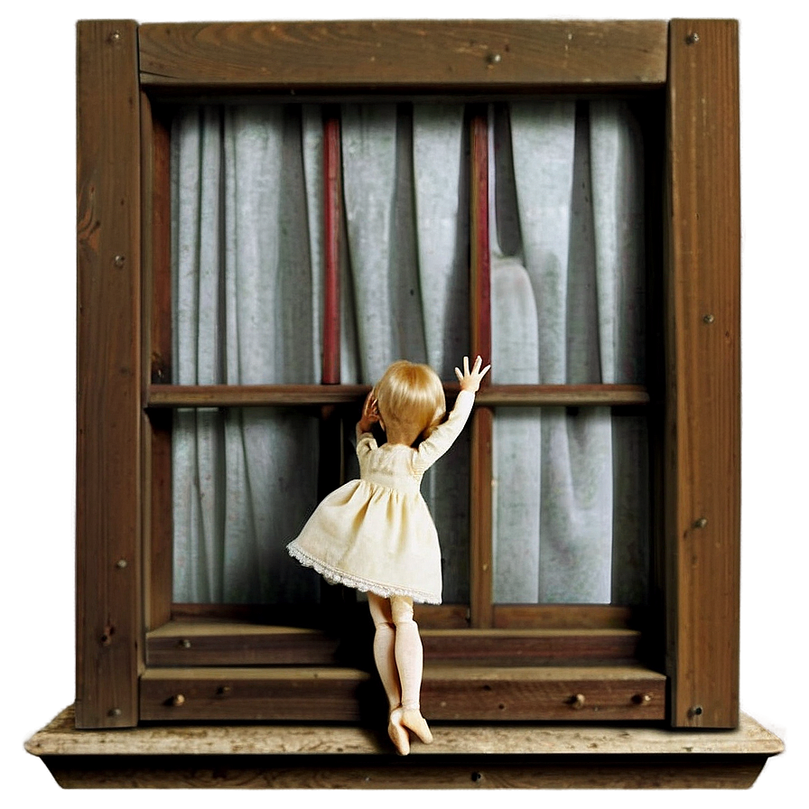 Eerie Doll In Window Png Khb36 PNG