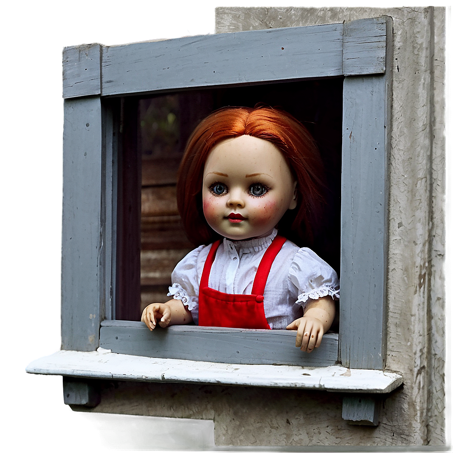 Eerie Doll In Window Png Str61 PNG