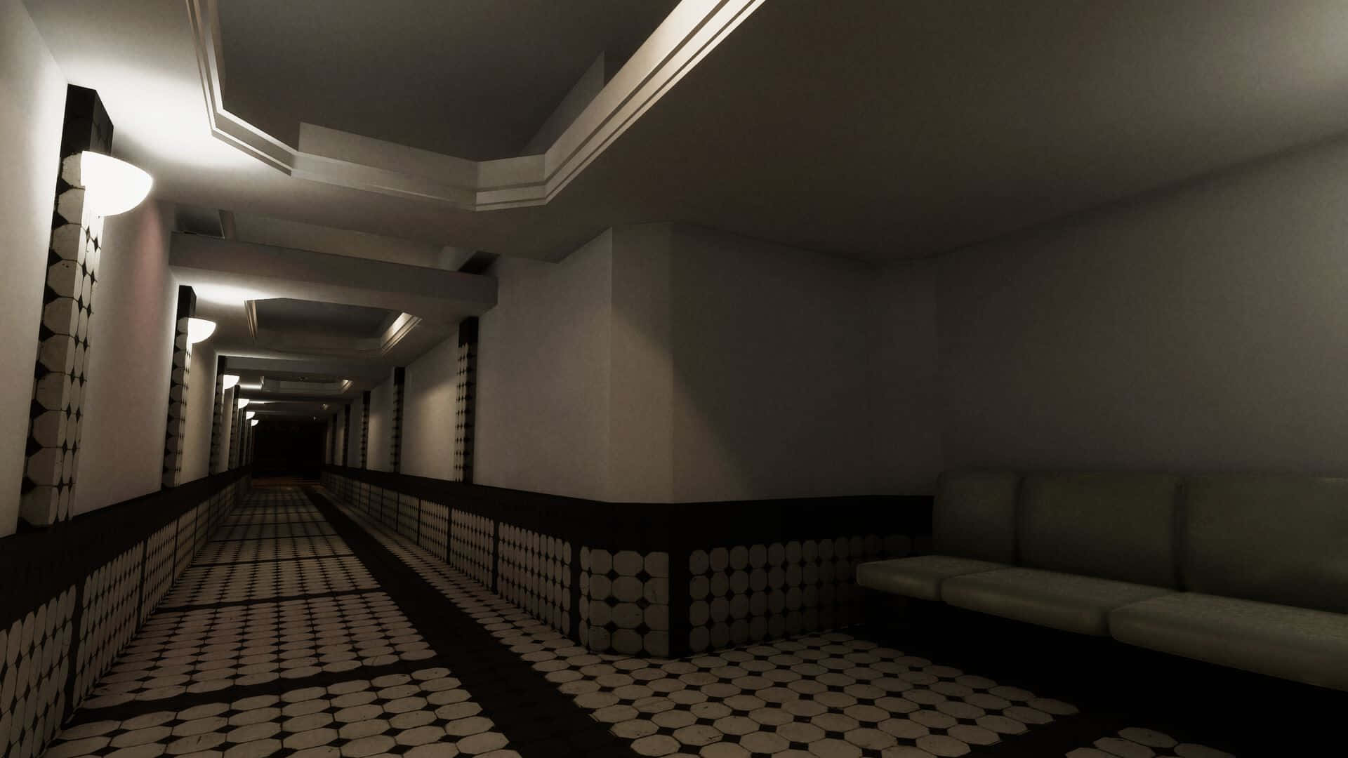 Eerie_ Hotel_ Corridor Wallpaper
