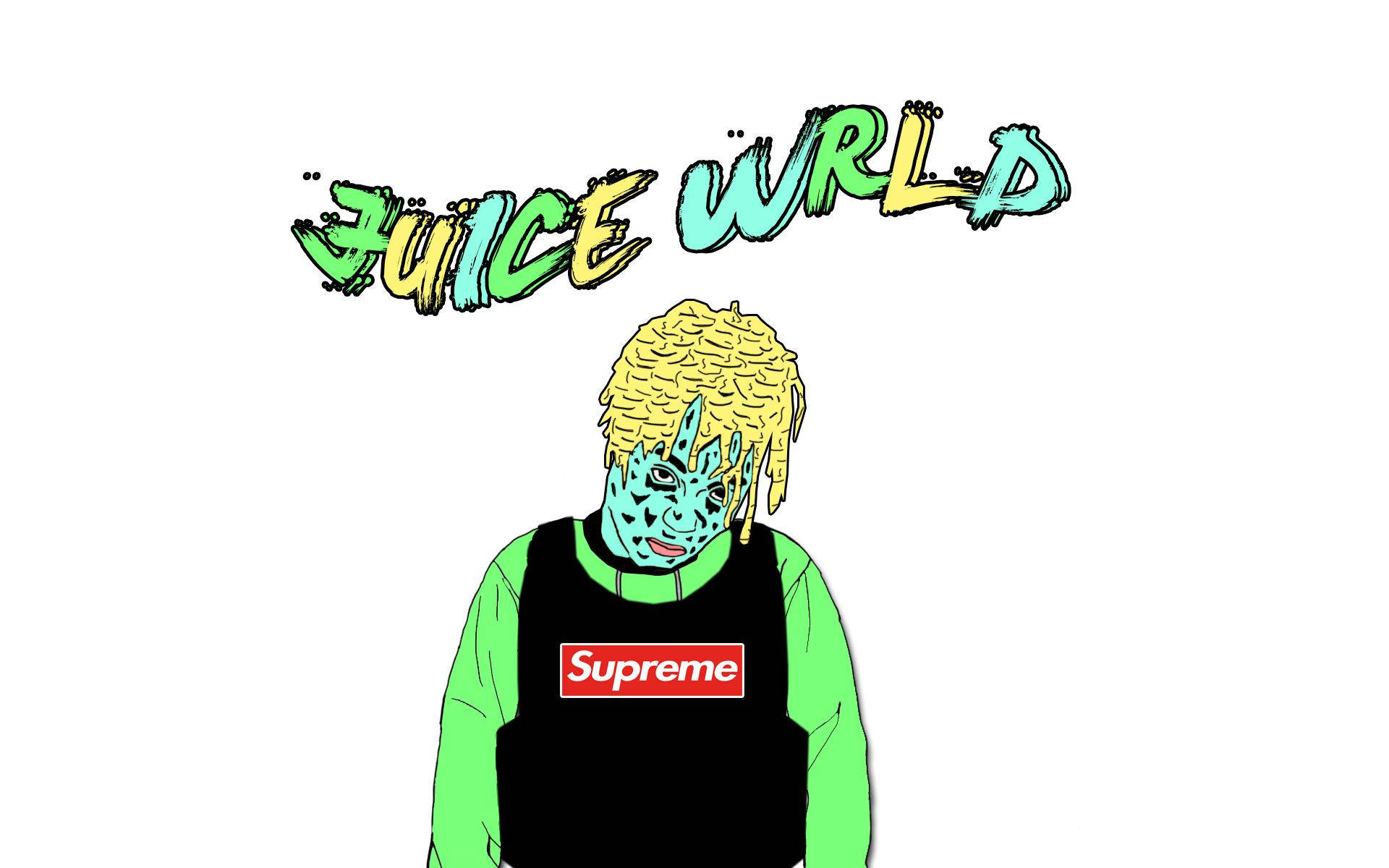 Eerie Image Of Juice Wrld Cartoon Wallpaper