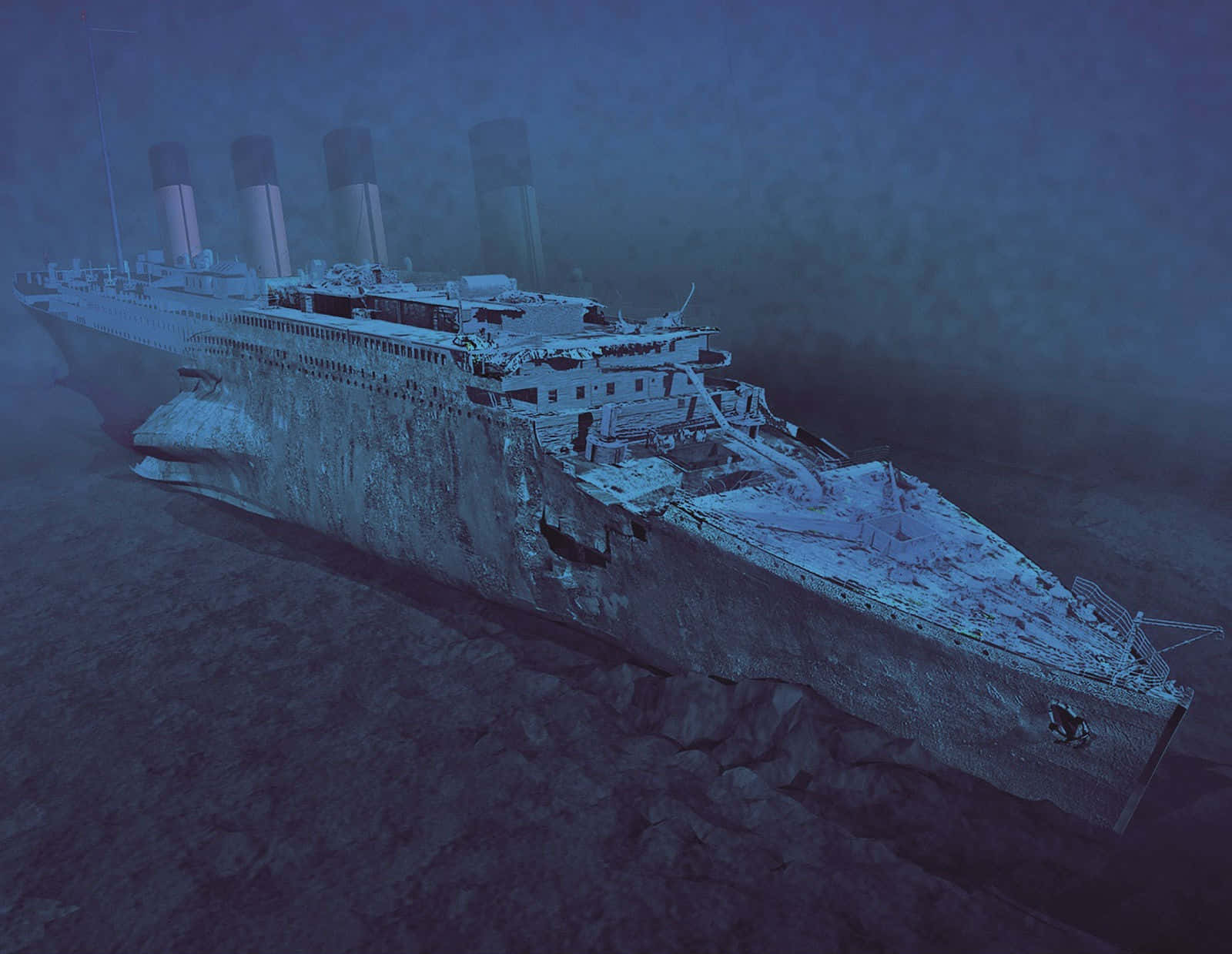 "eerie Underwater Titanic Remains" Wallpaper