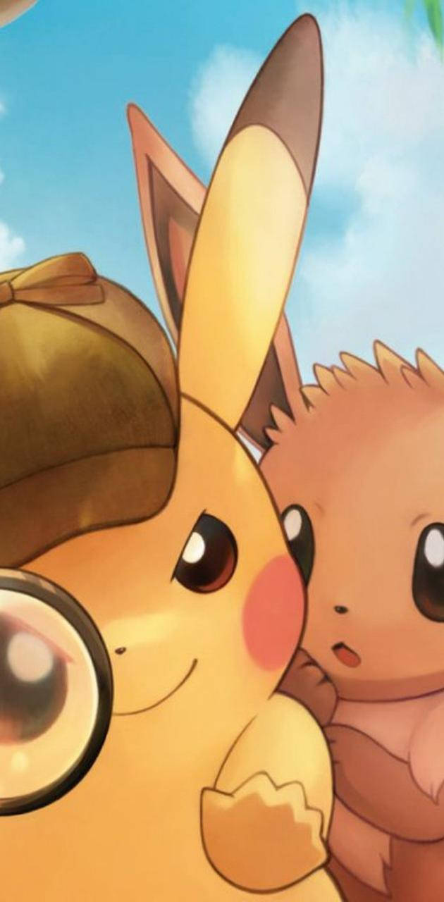 Eevee Pikachu Detective Iphone Wallpaper