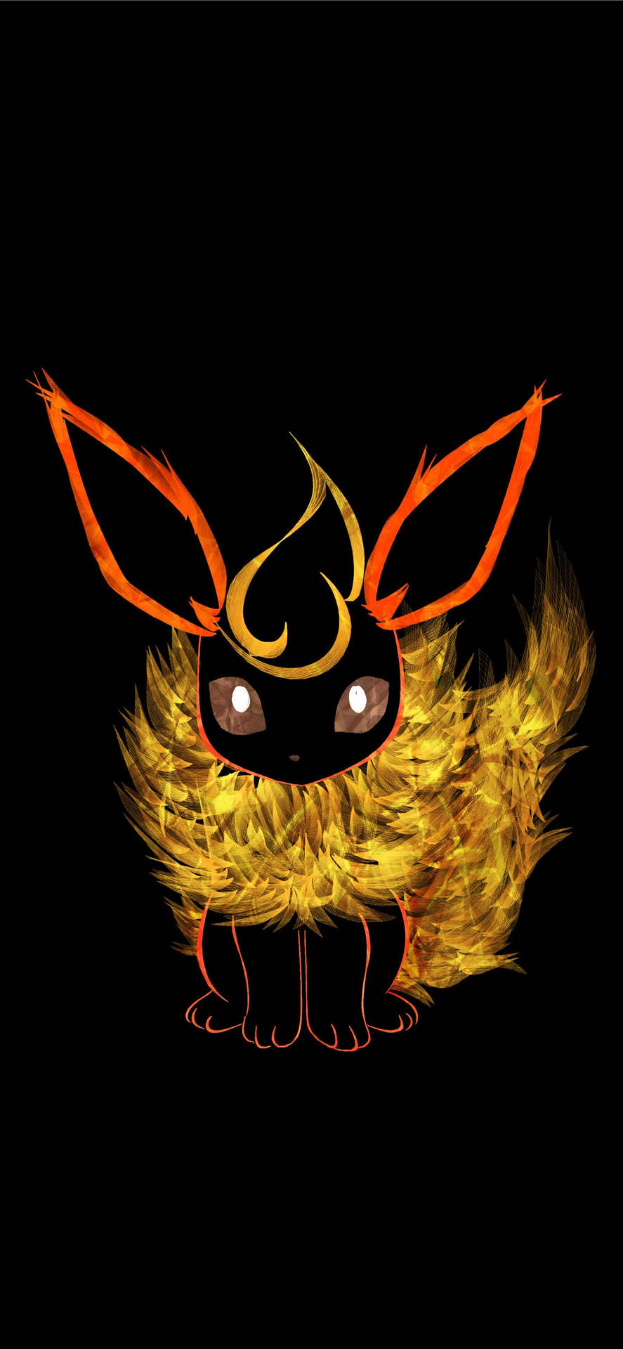 En pokemon med et ild på sit hoved. Wallpaper