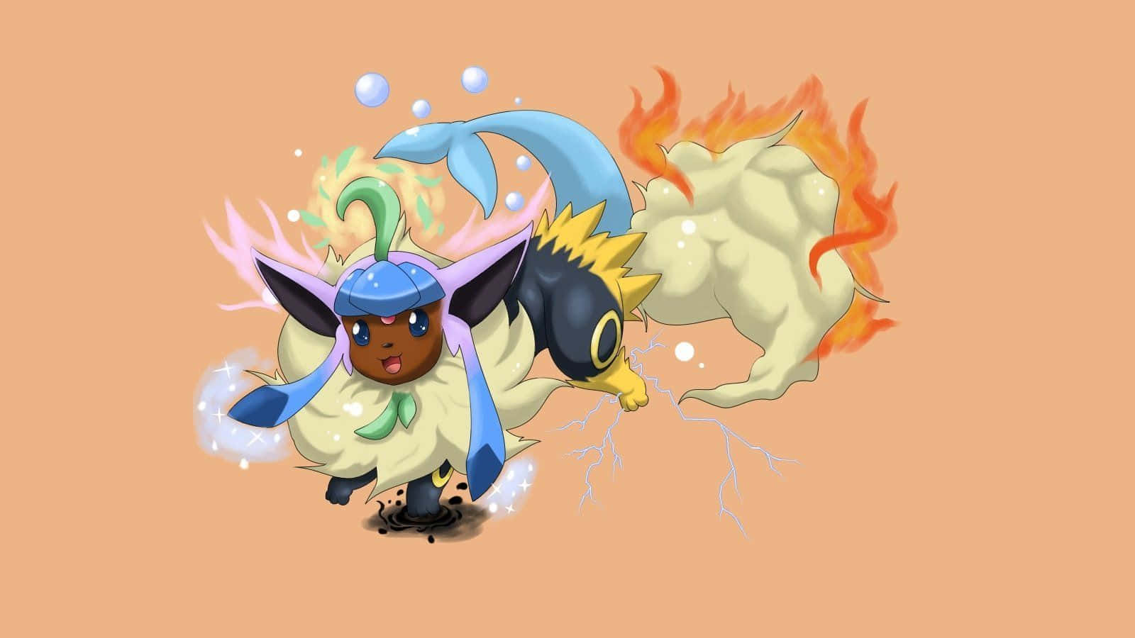 A Pokemon With A Hat And A Fire Wallpaper