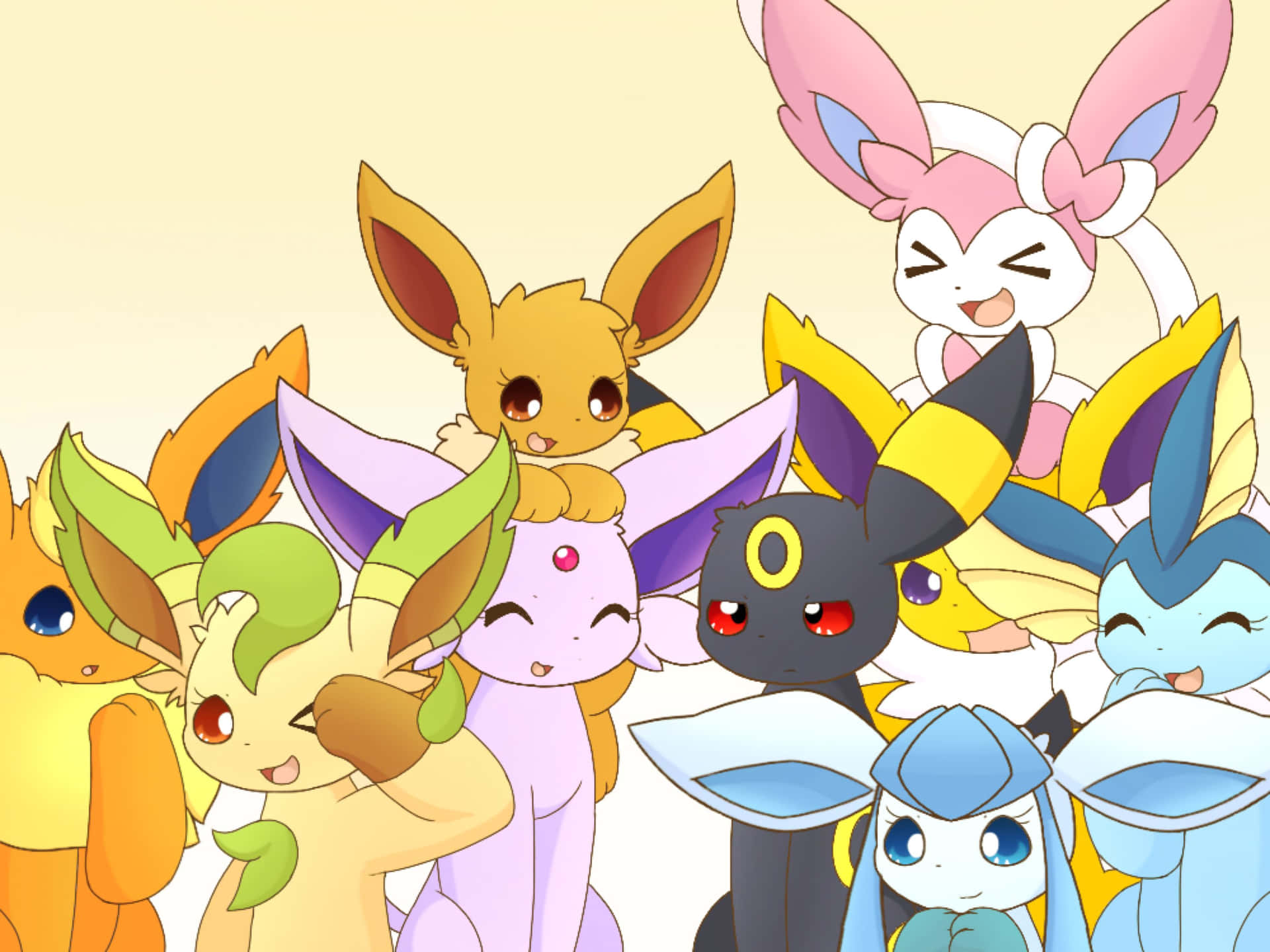 Eeveelutions Pokemon Cartoon Background