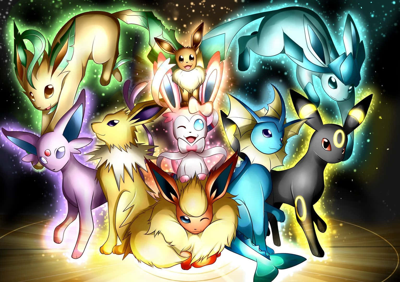 Pokemon Eeveelutions Art Background