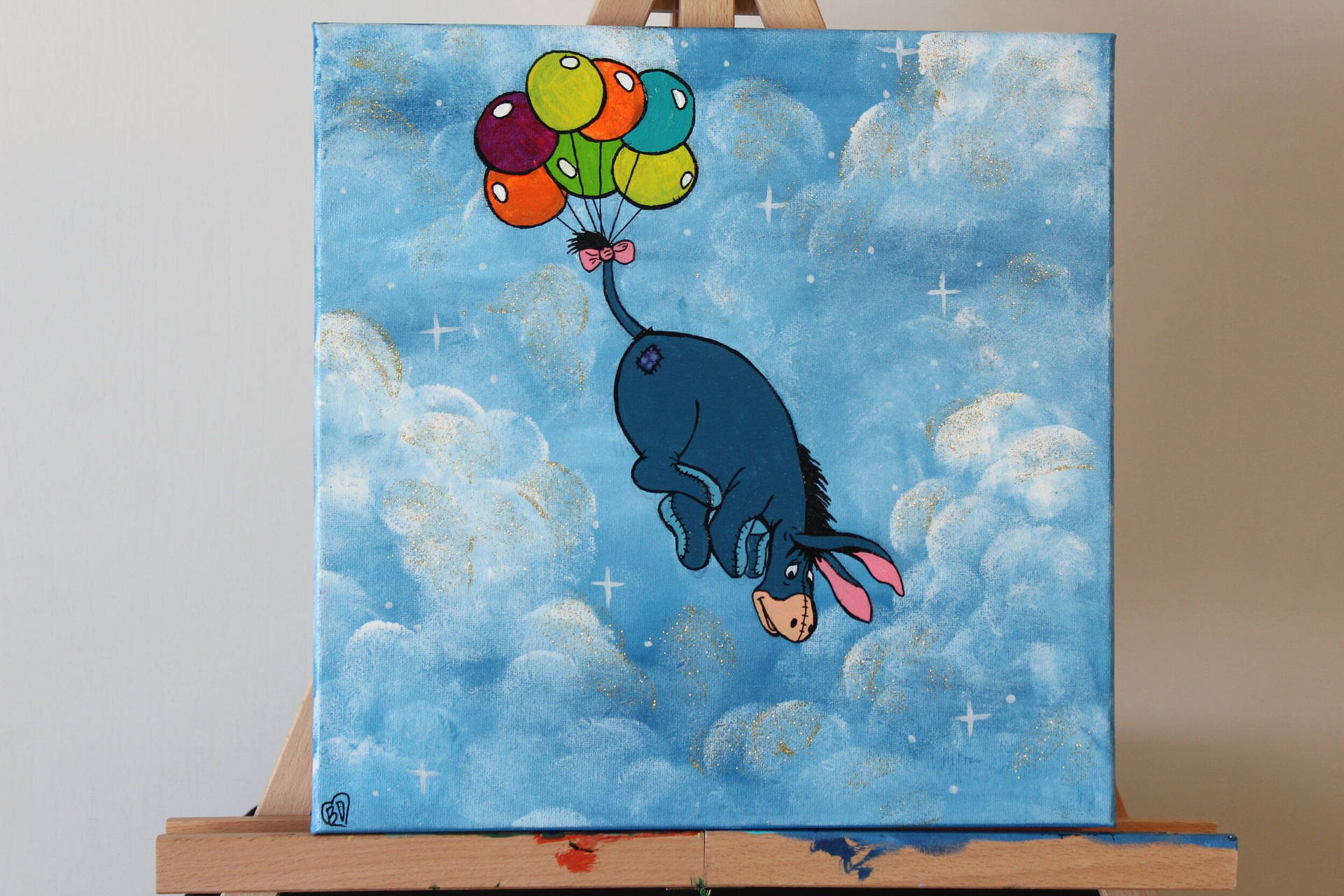 Eeyore Balloon Sky Art Wallpaper