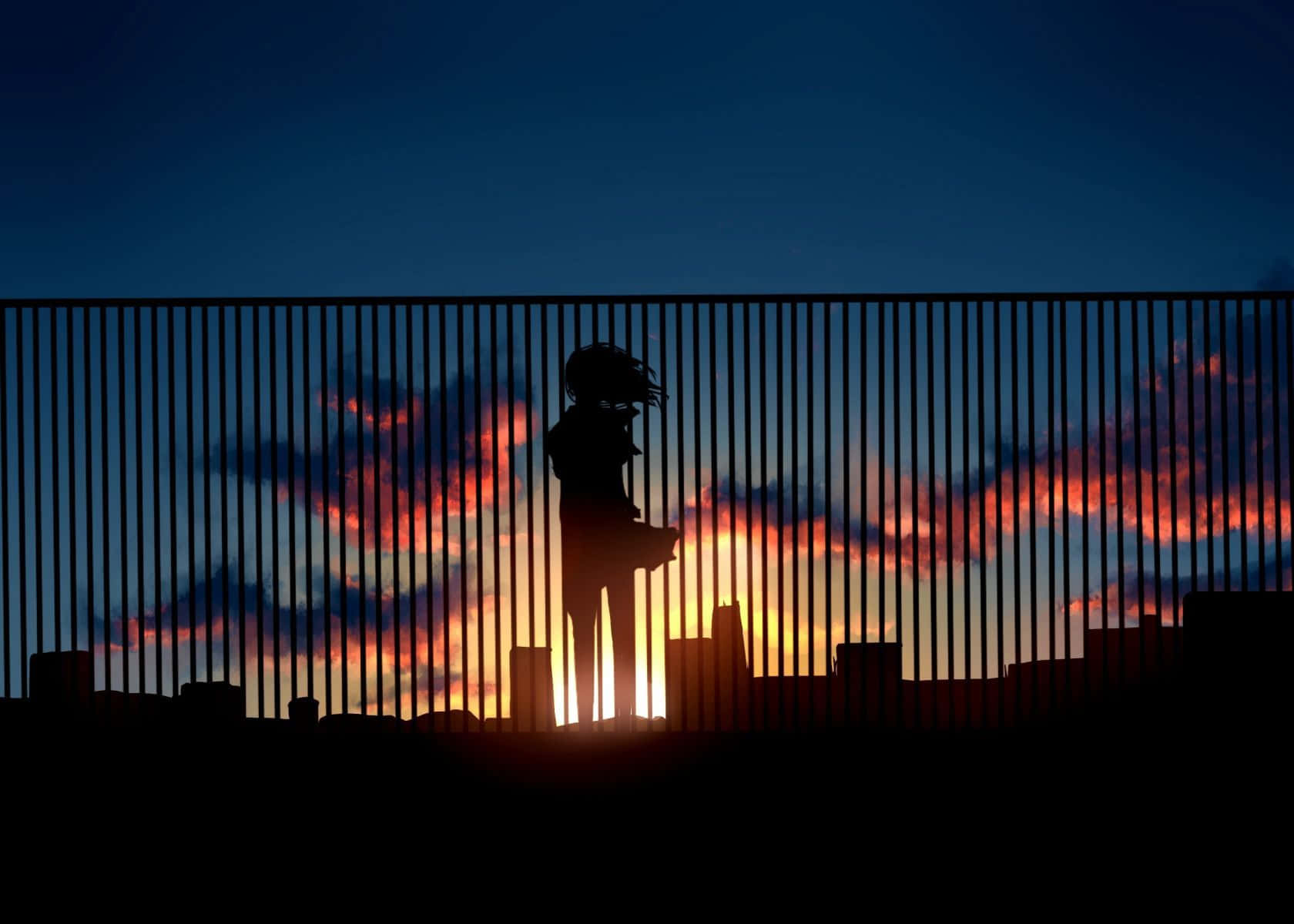 Effective Girl In Sunset [wallpaper] Wallpaper