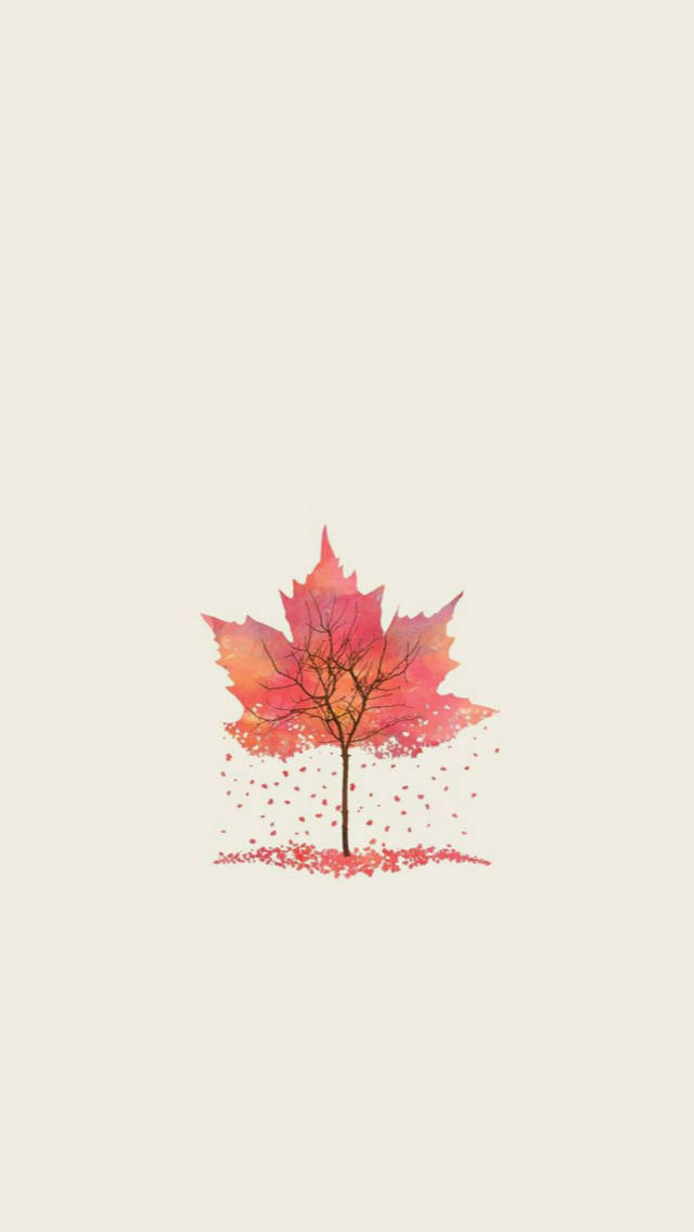 Efterår Iphone Leaf Illustration Wallpaper