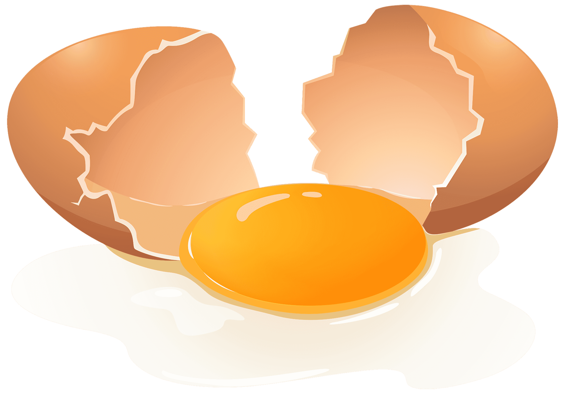 an egg with a broken shell and a broken yolk Background — A cracked brown egg reveals a vibrant yellow yolk and white against a stark black background.