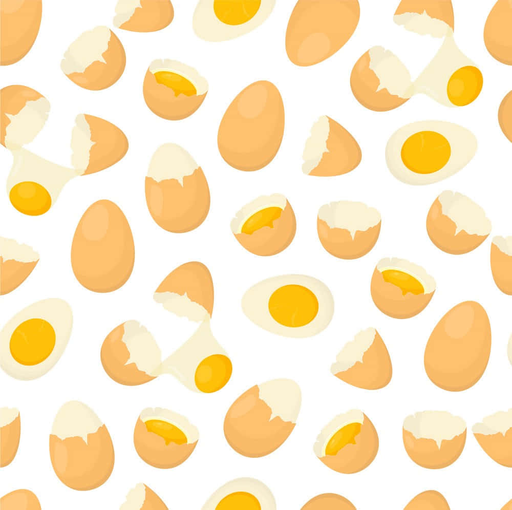 A Seamless Pattern Of Eggs On A White Background