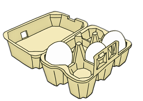Egg Carton With Three Eggs PNG