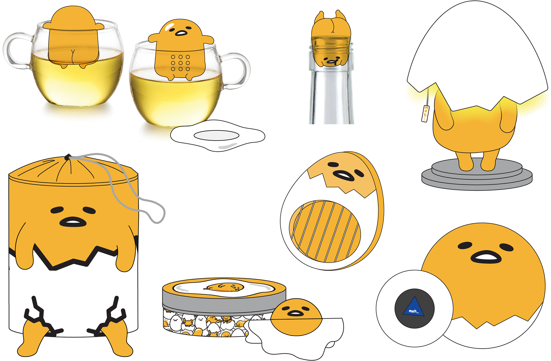Egg Character Variations Illustration PNG
