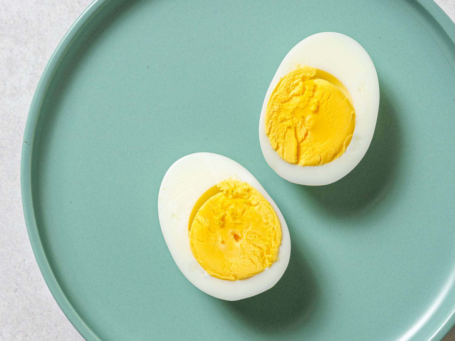 Two Boiled Eggs On A Plate