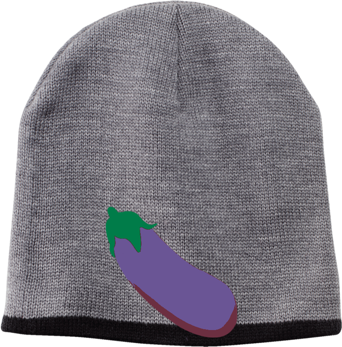 Eggplant Embellished Beanie Hat PNG