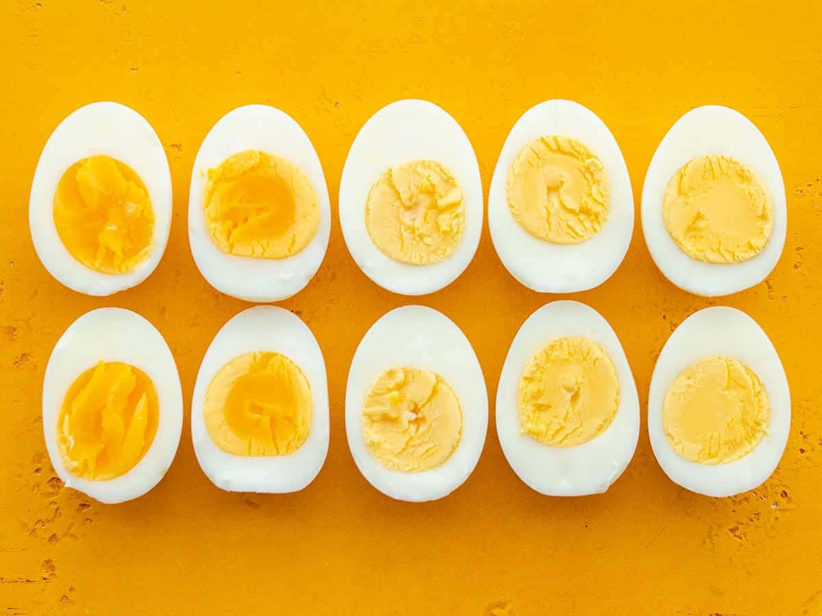 Perfektgekochte Eier Fertig Zum Essen