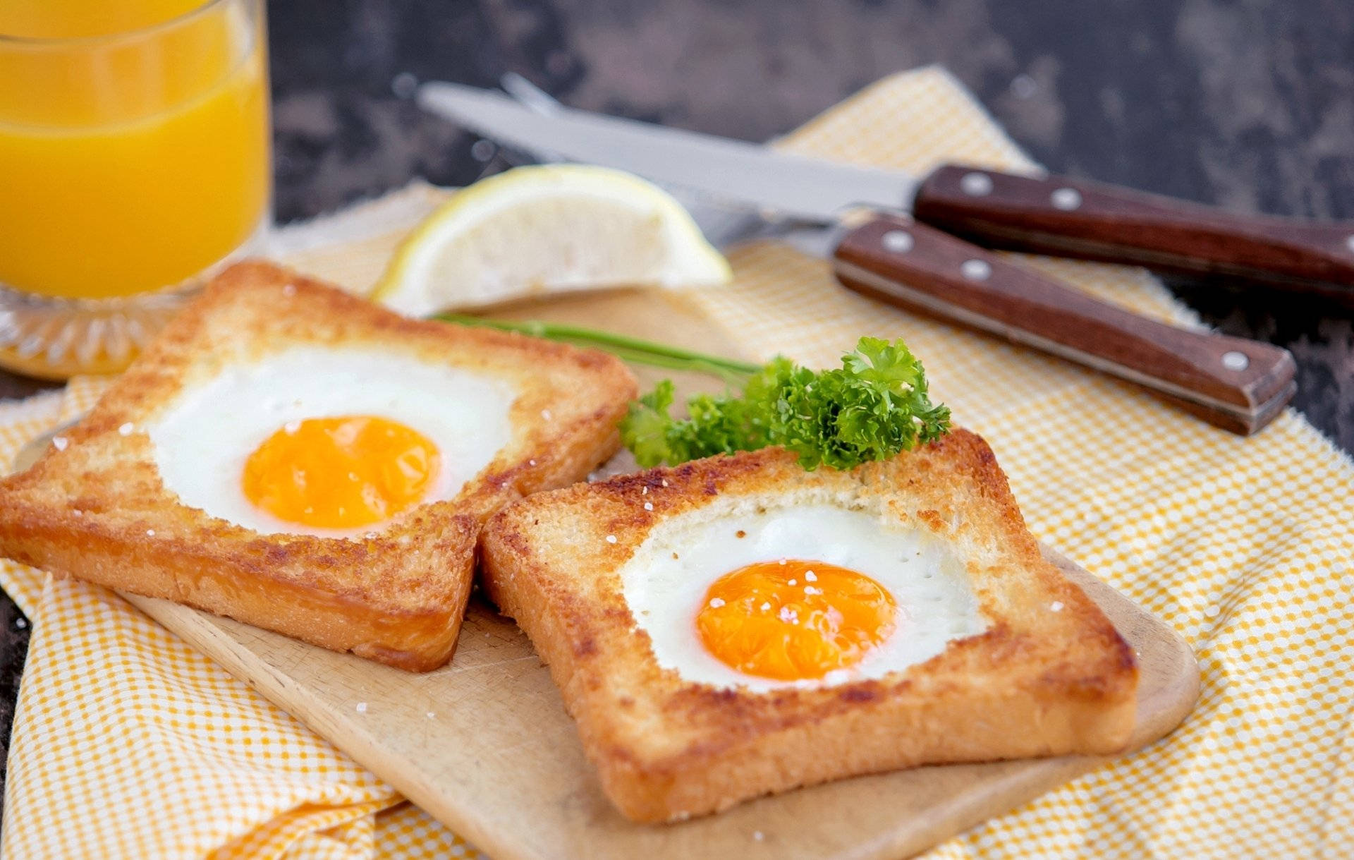 Eggs On Toasted Bread Wallpaper
