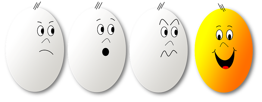 Eggs With Facial Expressions PNG
