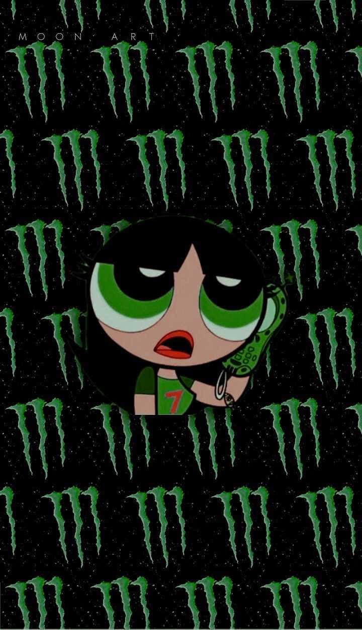 The Powerpuff Girl With Green Monsters On Her Face Wallpaper