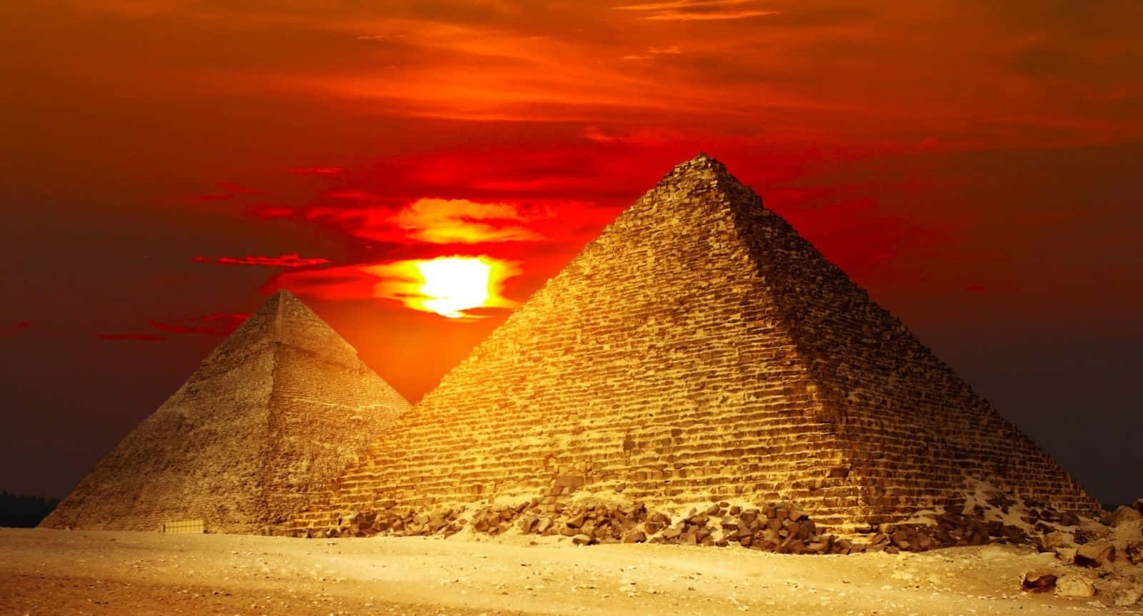 A Stunning View of the Great Pyramids of Giza in Egypt
