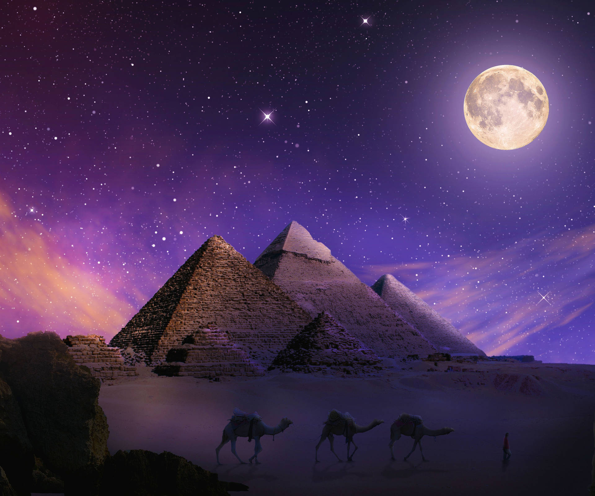 Egypt Night Sky Wallpaper