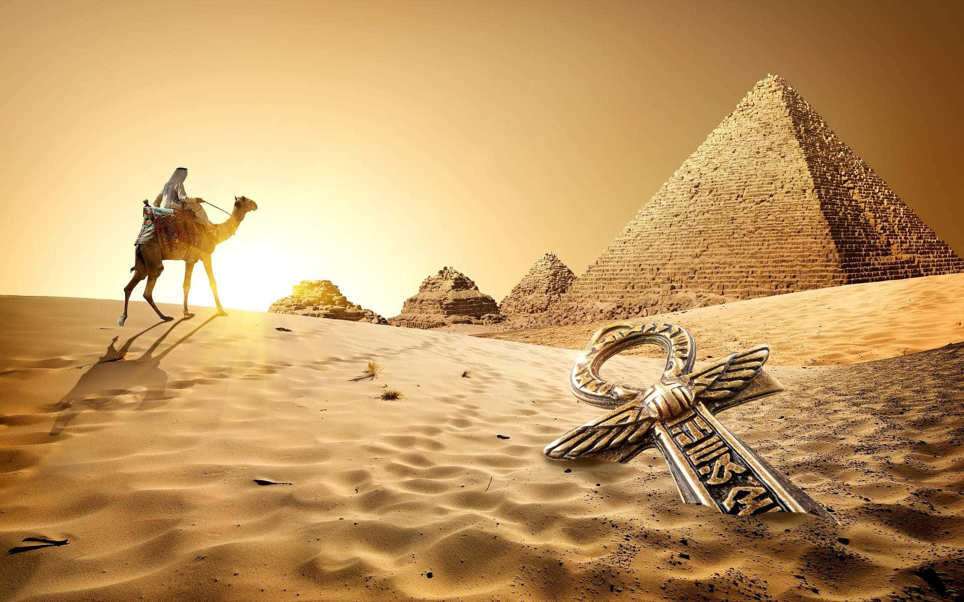 Stupendavista Delle Grandi Piramidi Di Giza, Egitto.