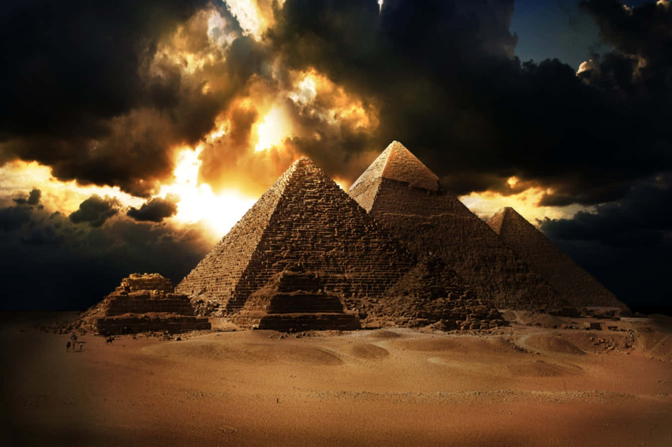 Lavista Iconica Da Giza, Egitto; Casa Delle Più Antiche Piramidi Del Mondo.