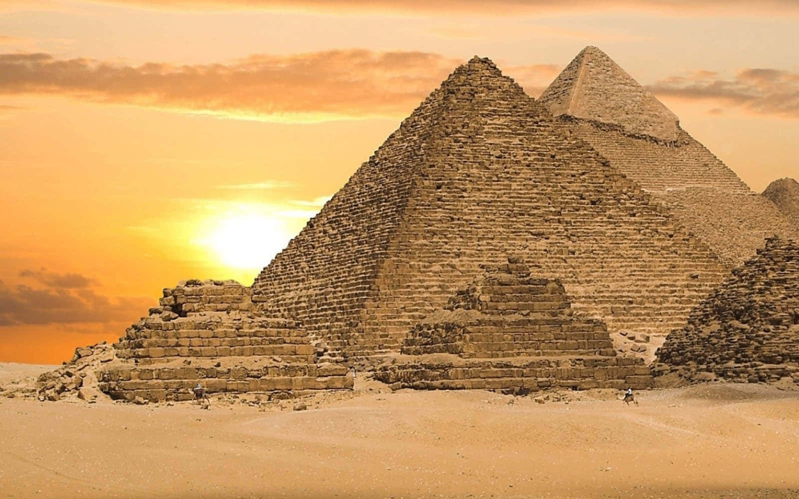 The Pyramids Of Giza At Sunset