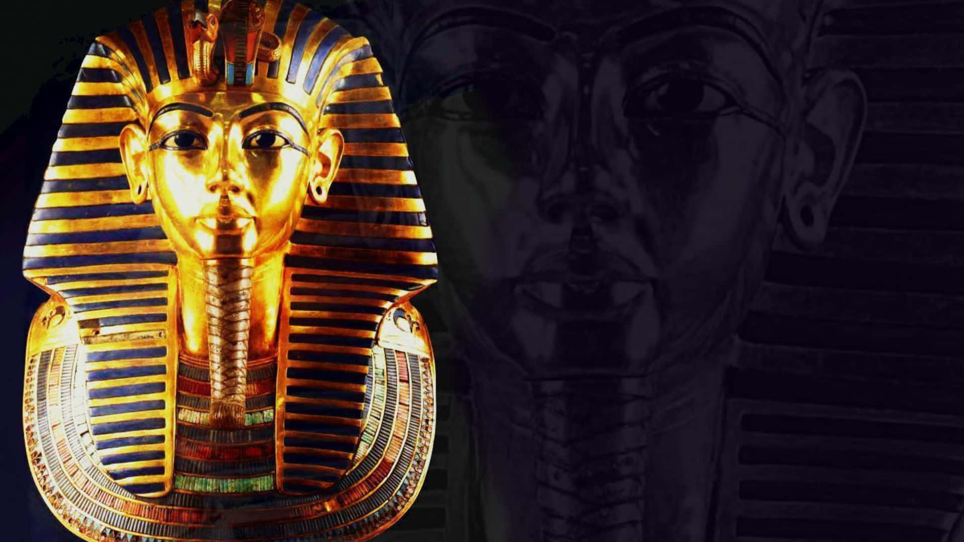 Sfondoegiziano Con La Maschera Di Tutankhamon