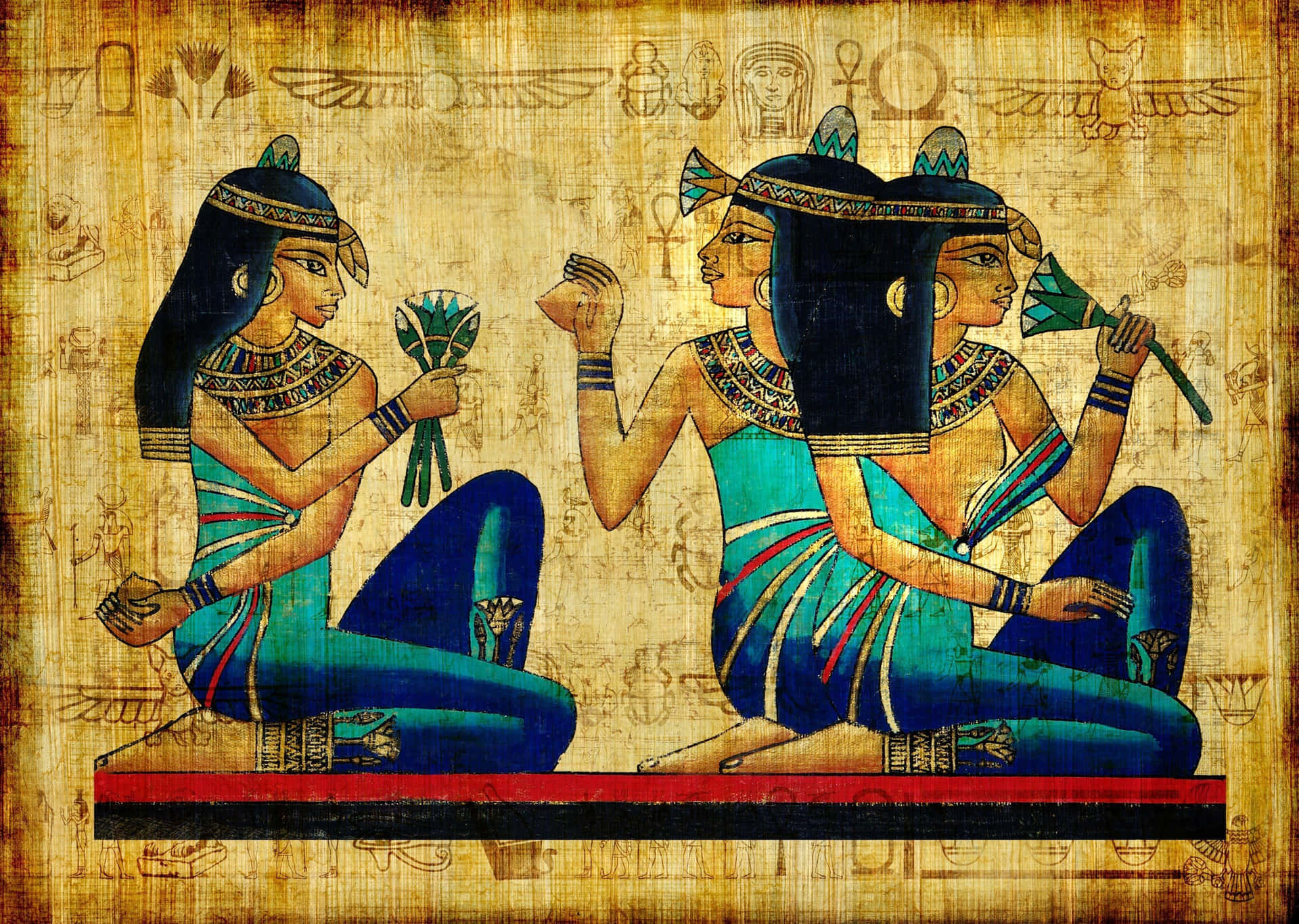 Three Egyptian Women Background