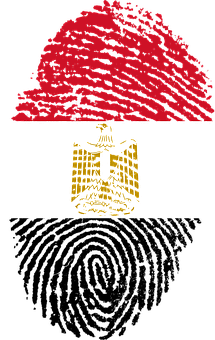 Egyptian Flag Fingerprint Art PNG