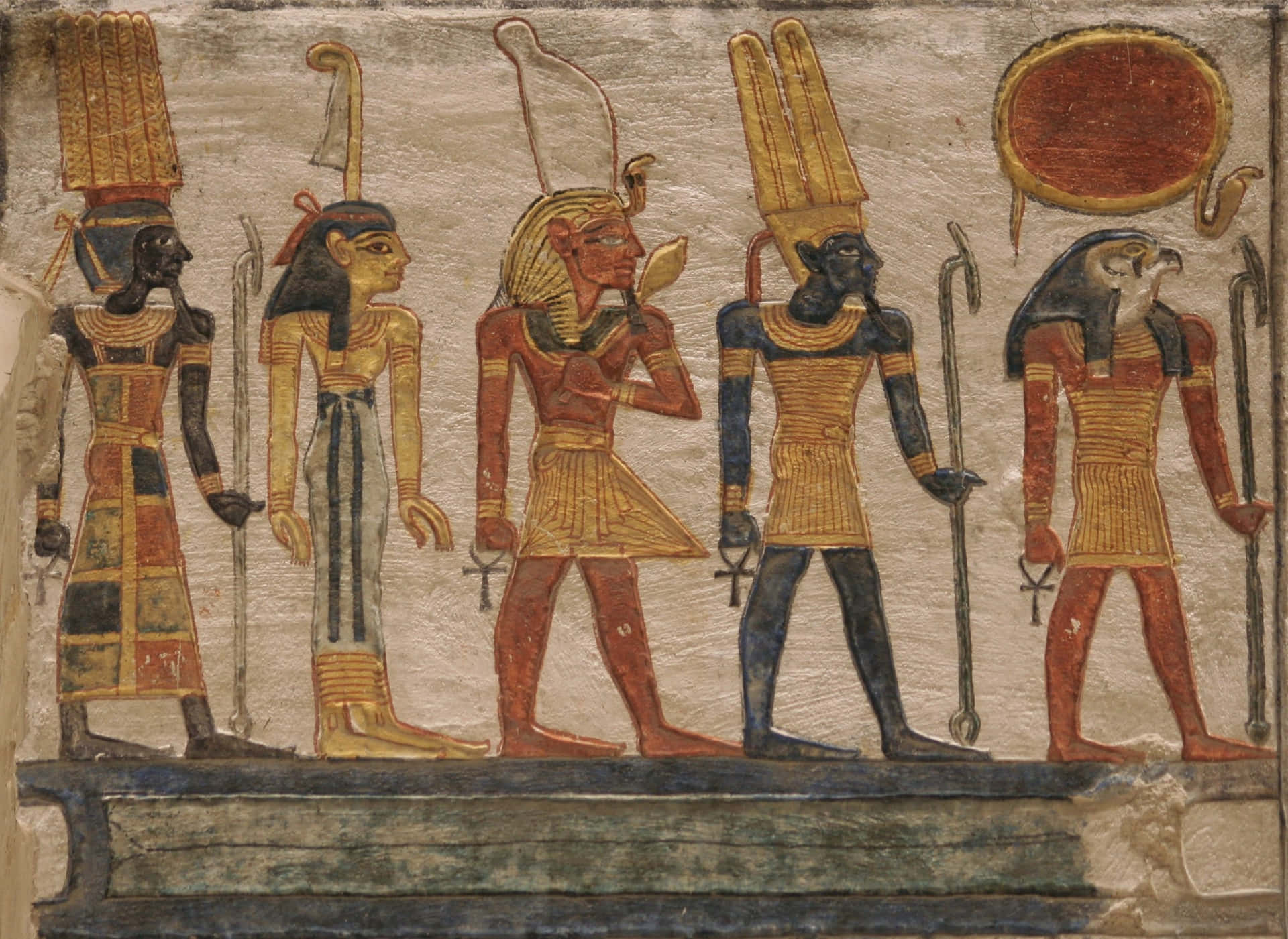 The majestic depiction of Egyptian Gods in their divine forms