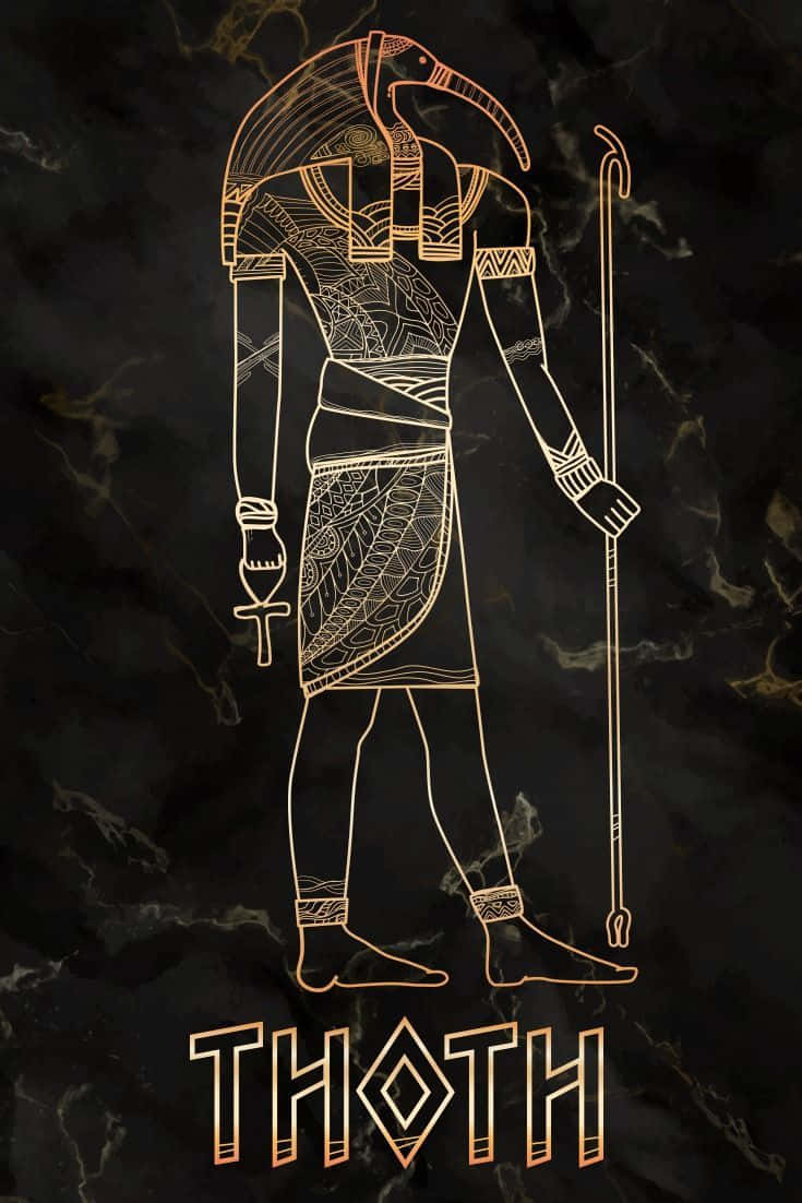 Forntidaegyptiska Gudar Representerade I Hieroglyfer. Wallpaper