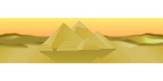 Egyptian Pyramids Silhouette Sunset PNG