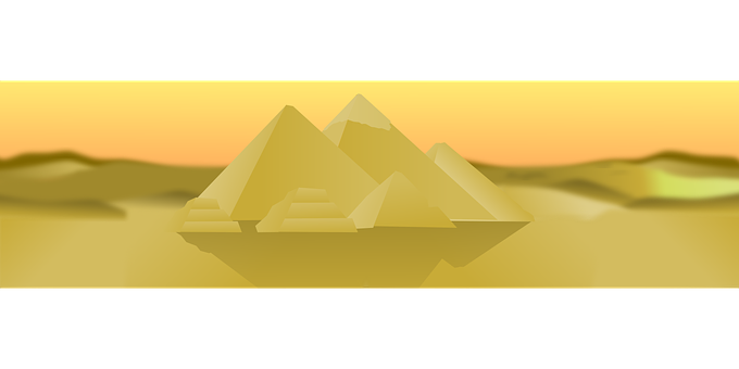 Egyptian Pyramids Sunset Silhouette PNG