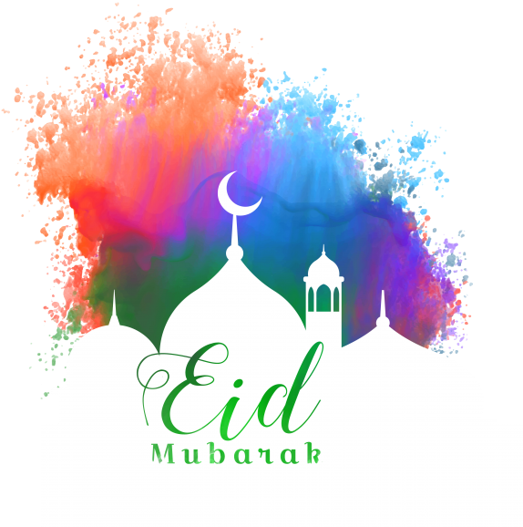 Eid Mubarak Colorful Celebration PNG