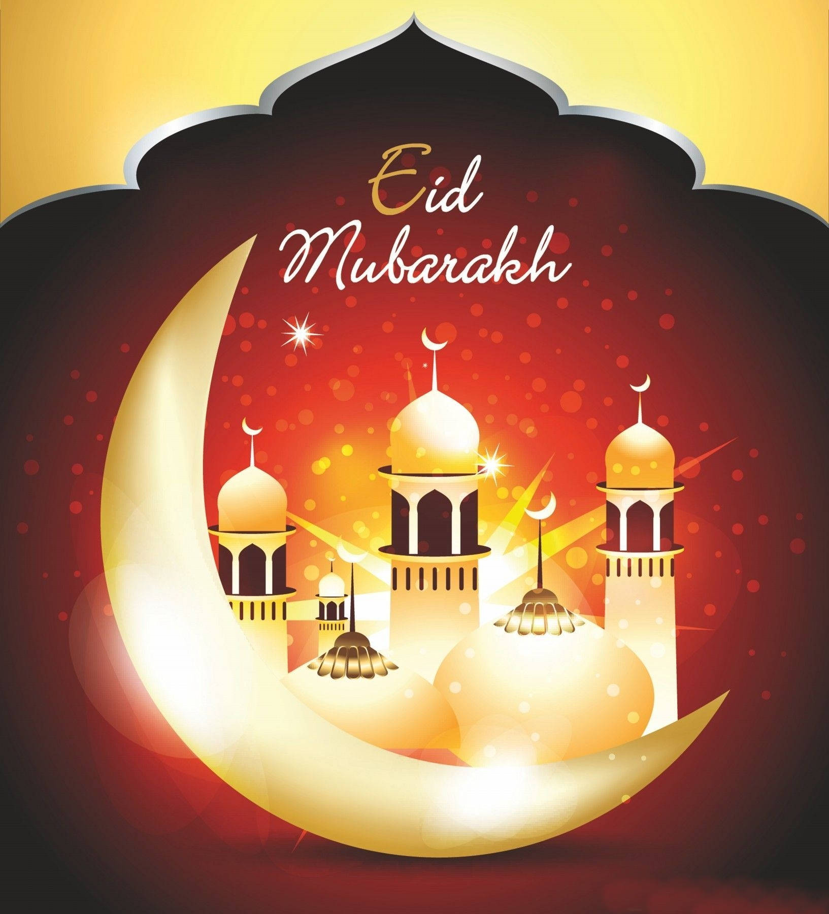 Download Eid-ul-adha Mubarak Bright Greeting Wallpaper 