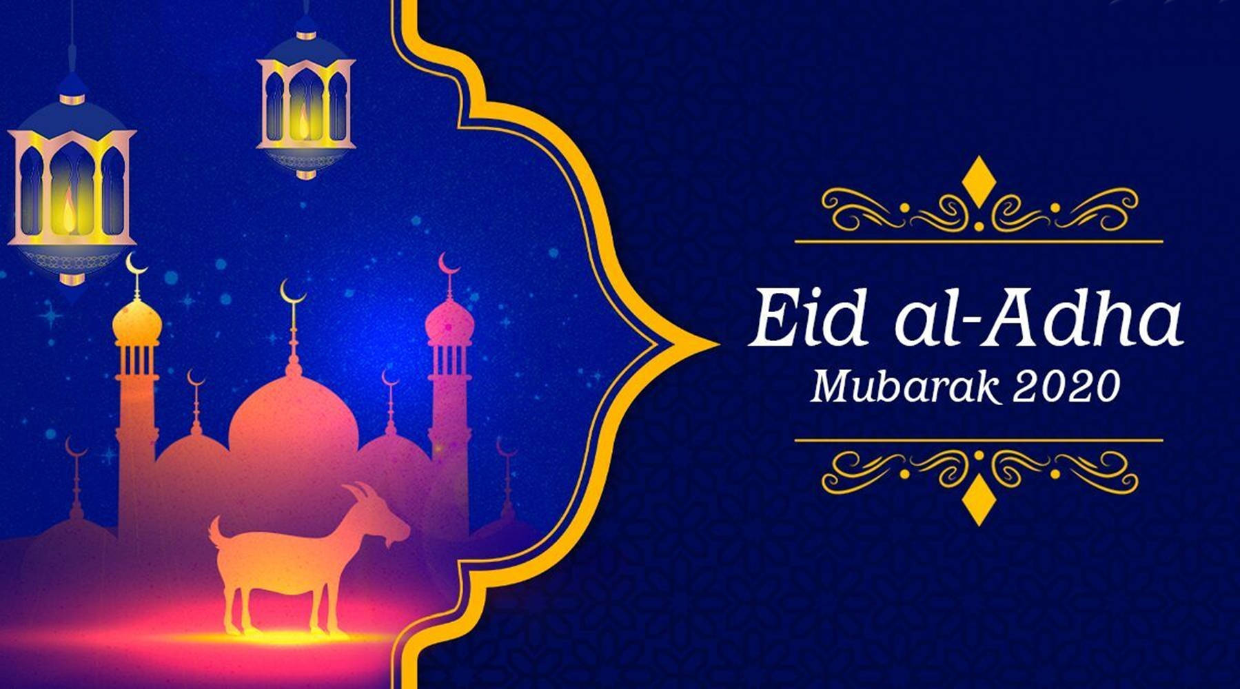 Eid-Ul-Adha Mubarak Festival Greeting Wallpaper
