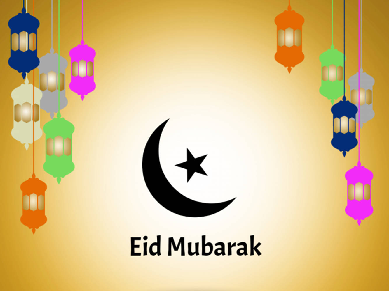 Eid-Ul-Adha Mubarak Hanging Lanterns Wallpaper