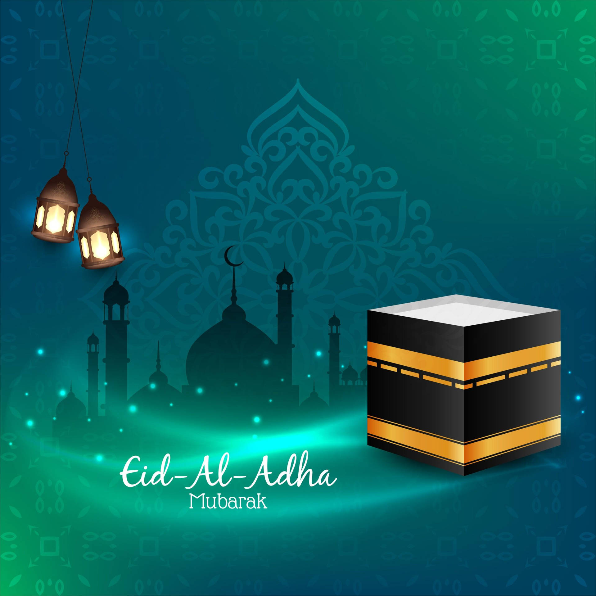 Eid-ul-adha Mubarak Mecca Cube Kaaba Background