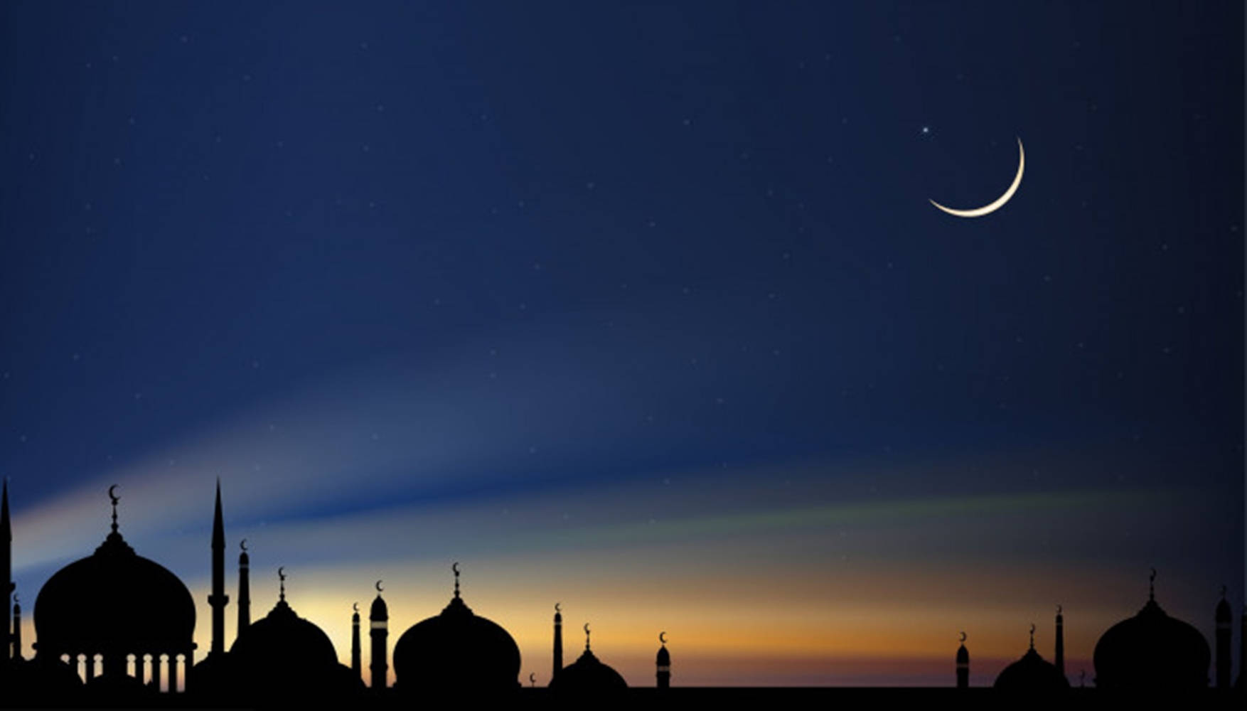 Eid-ul-adha Mubarak Sunset Moon Background