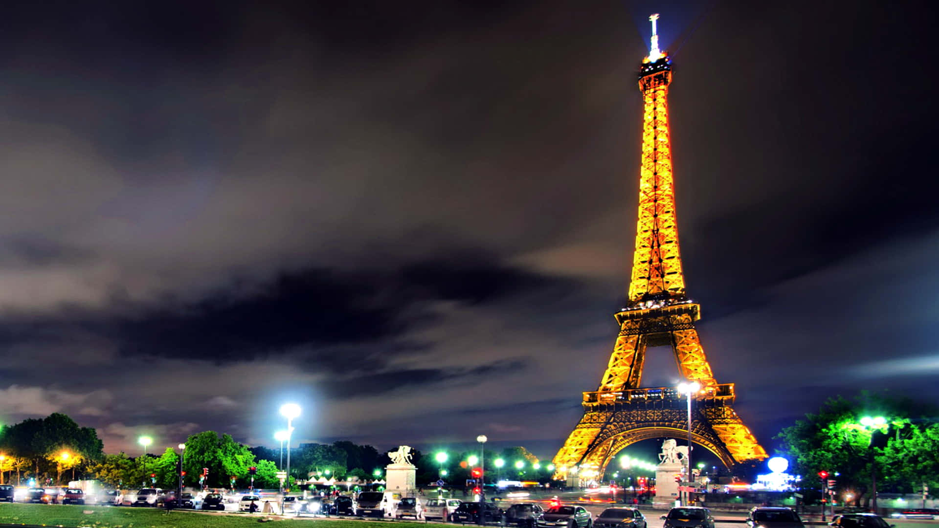 Herrlichesbild Des Eiffelturms Bei Nacht