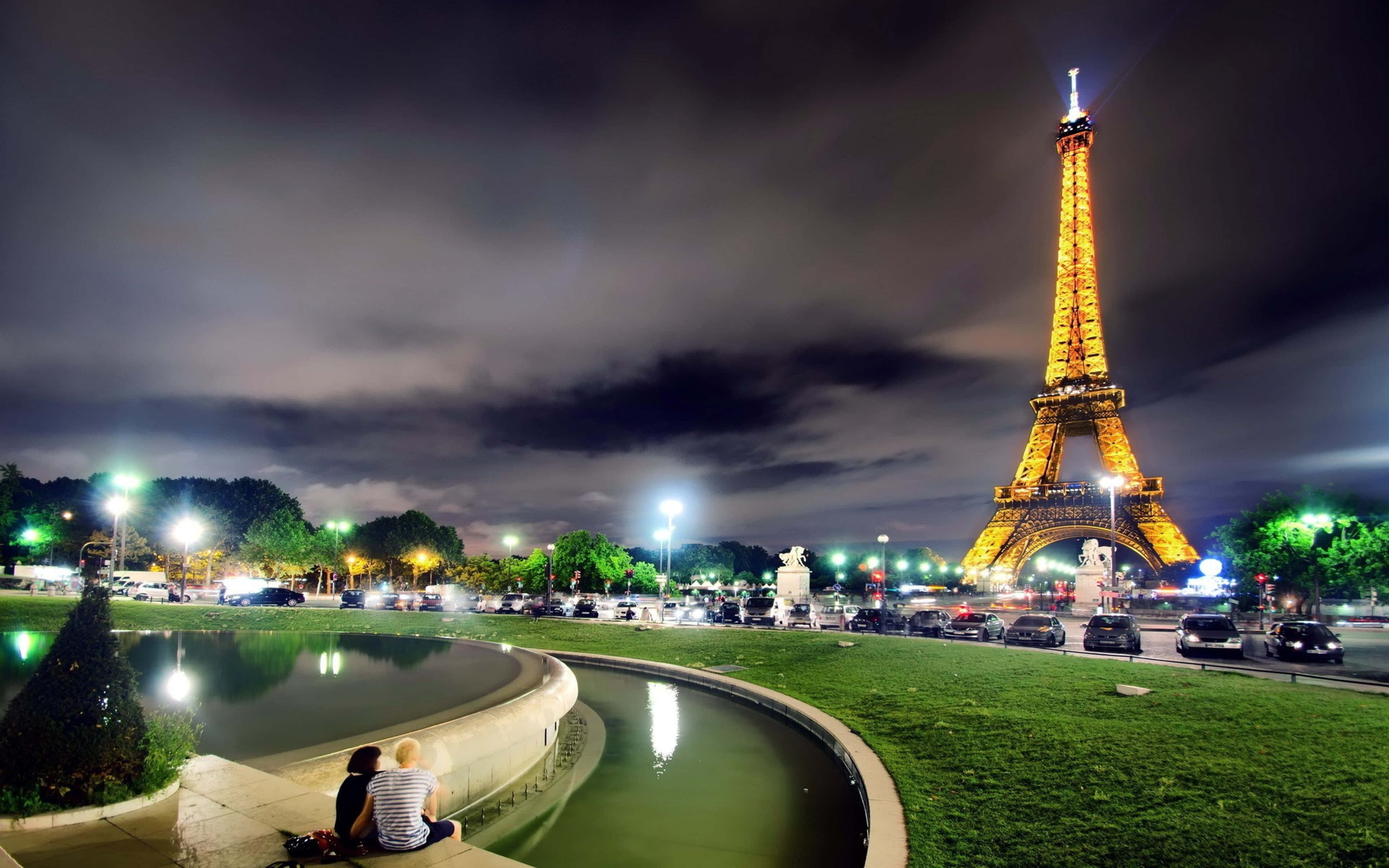 "A beautiful evening view of the Eiffel Tower"