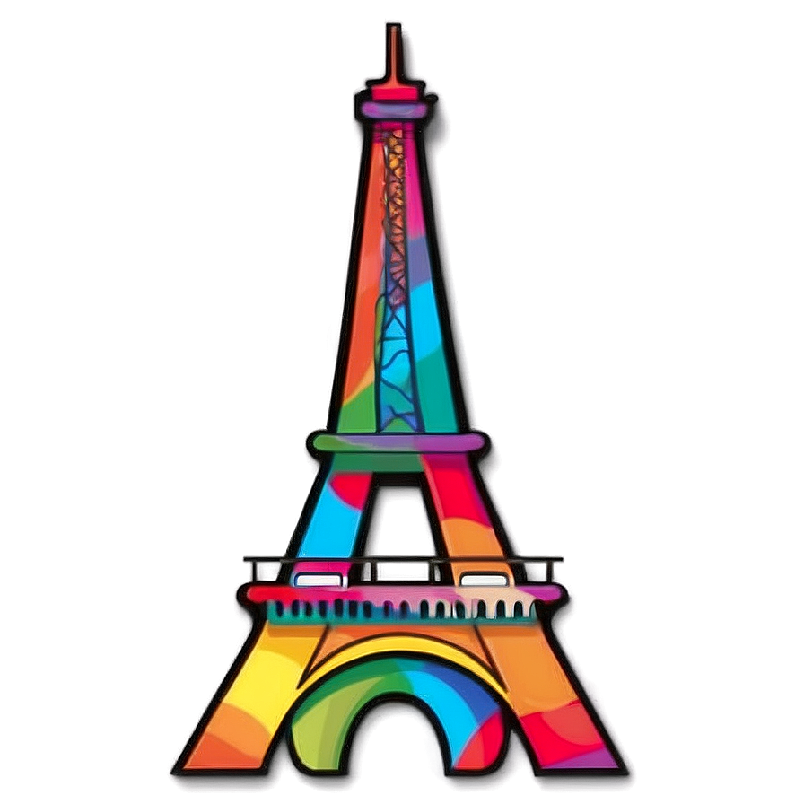Eiffel Tower Colorful Artwork Png 05212024 PNG