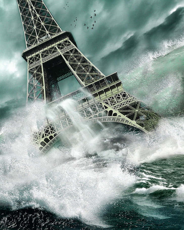 Eiffel Tower Flood In Paris Wallpaper