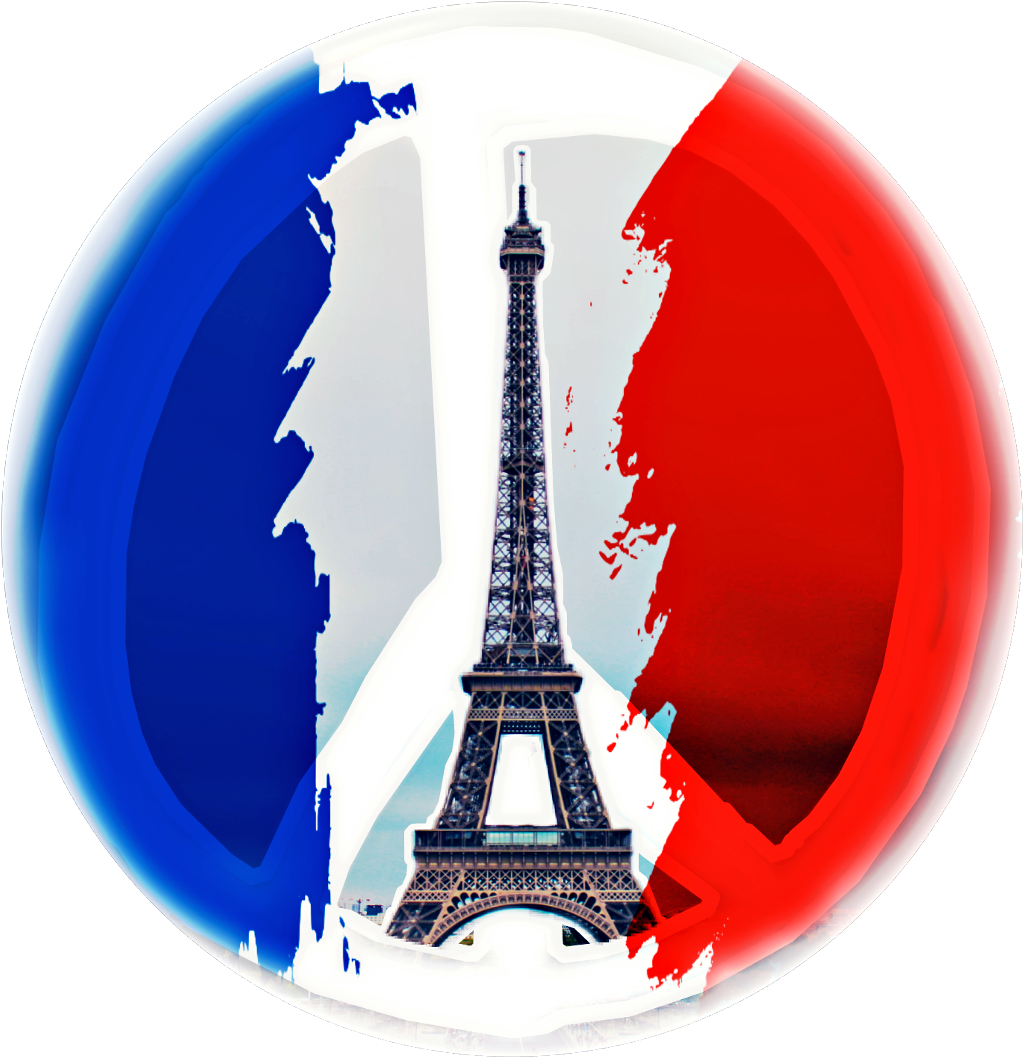 Eiffel Tower French Flag Circle PNG