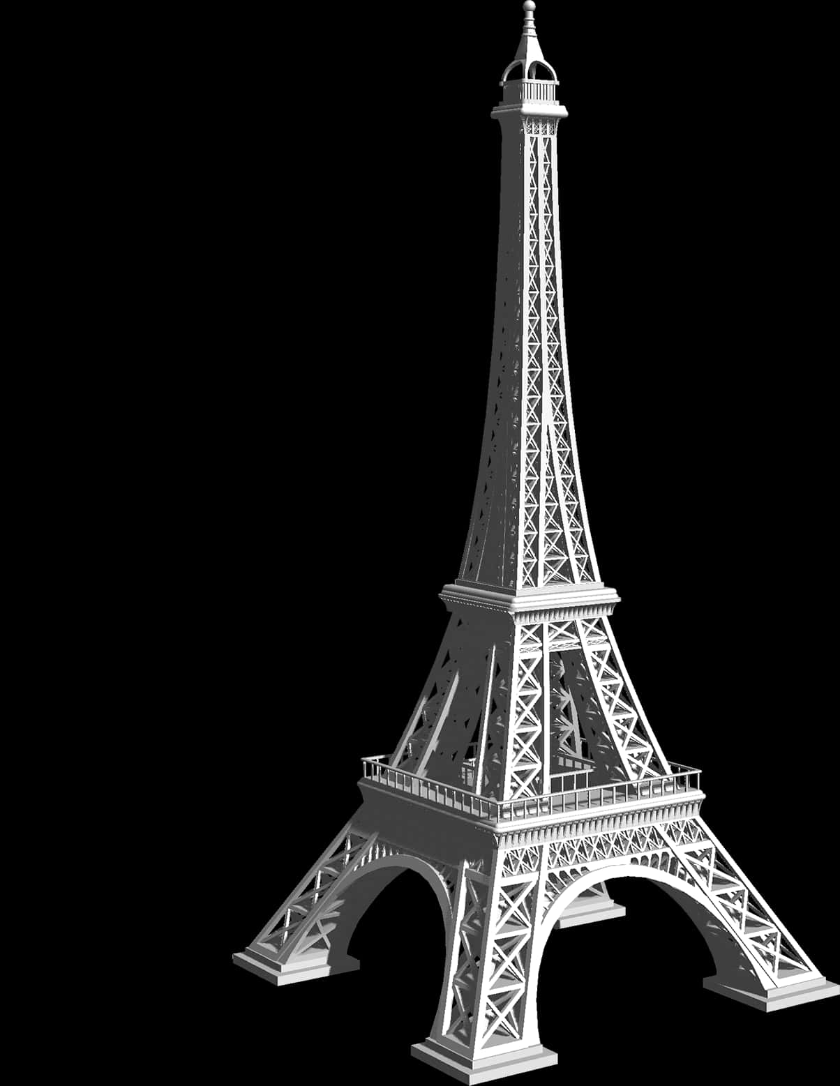 Eiffel Tower Graphic Blackand White PNG