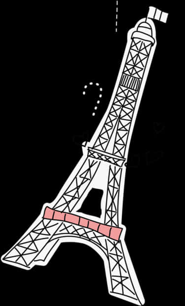 Eiffel Tower Illustration Black Background PNG
